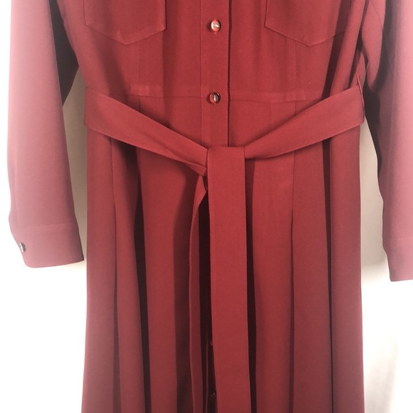 Lei Sogna Italy long light coat burgundy color - Picture 2 of 11